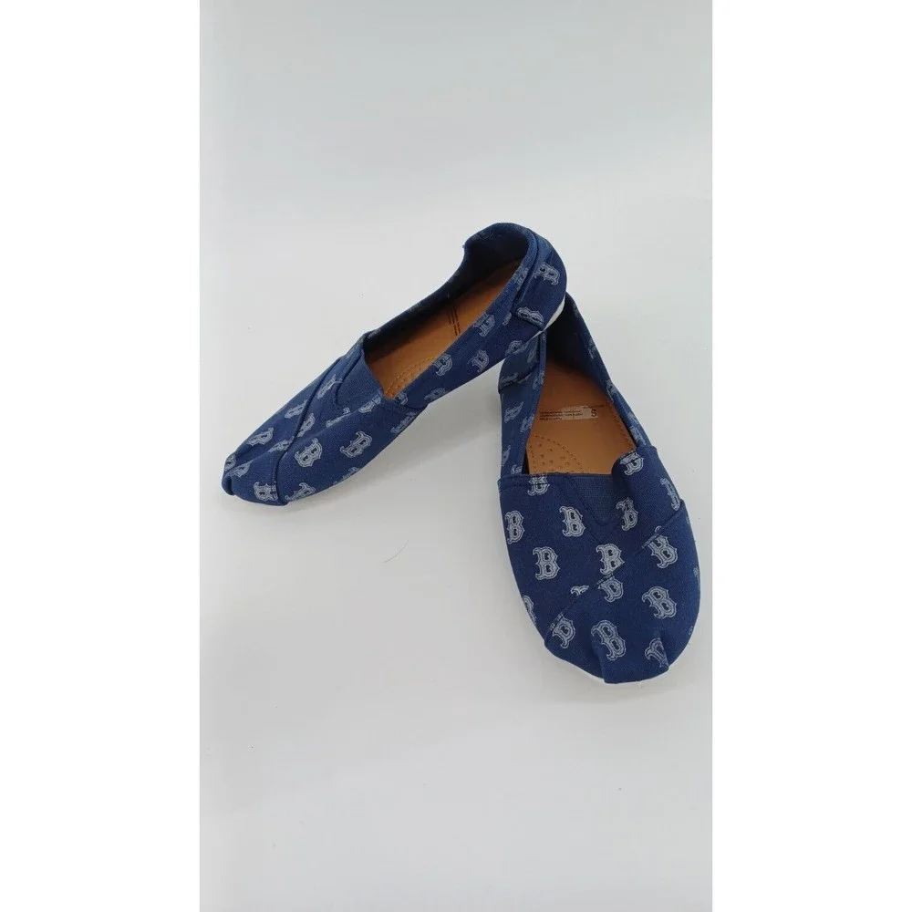 Team Beans MLB Boston Womens Flats Small Blue Red Sox Baseball